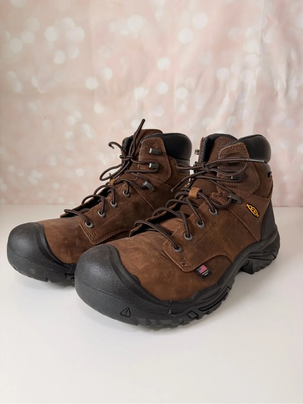 KEEN Men’s Brown Waterproof Utility Work Boots